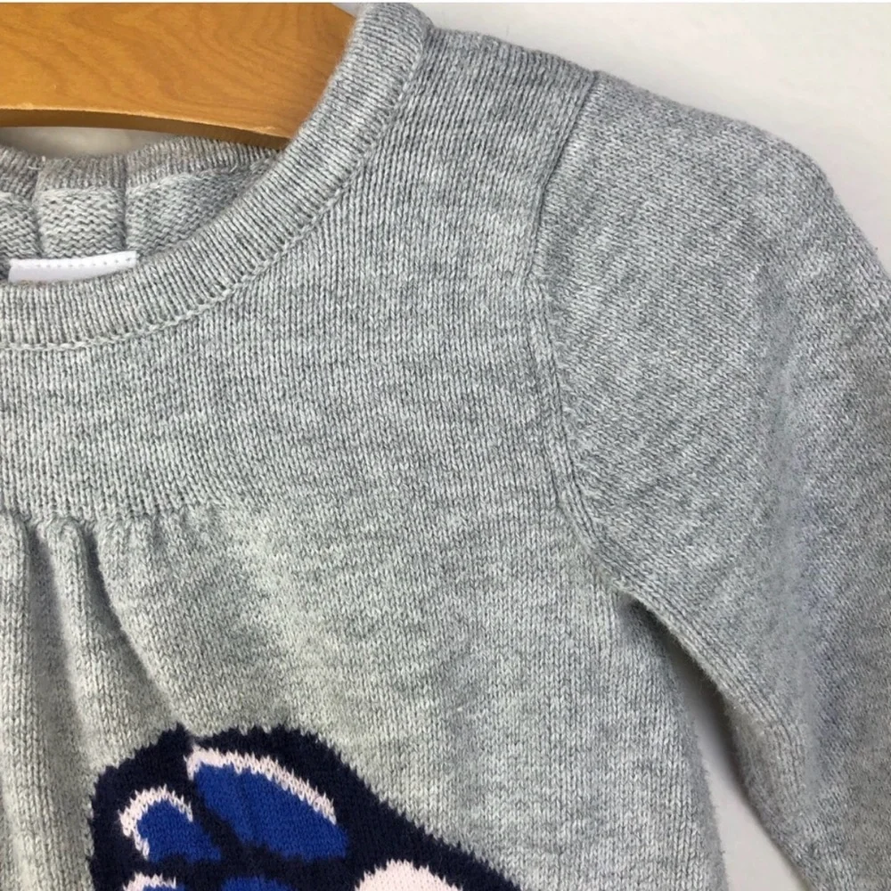 Gymboree Butterfly Sweater Dress Gray Pink Size 12-18 Months